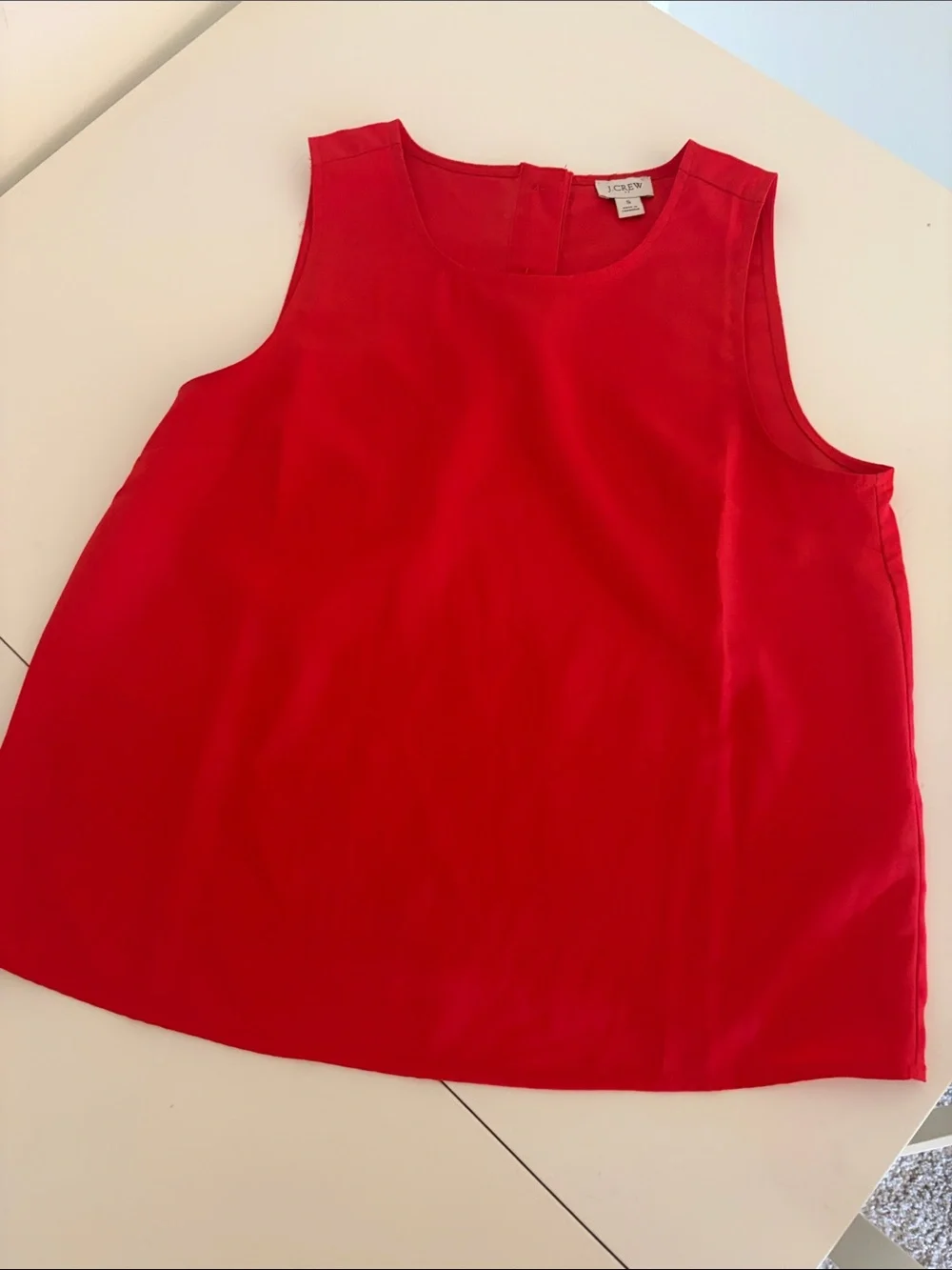 J Crew Sleeveless Red Orange Button Back Shell Tank Top